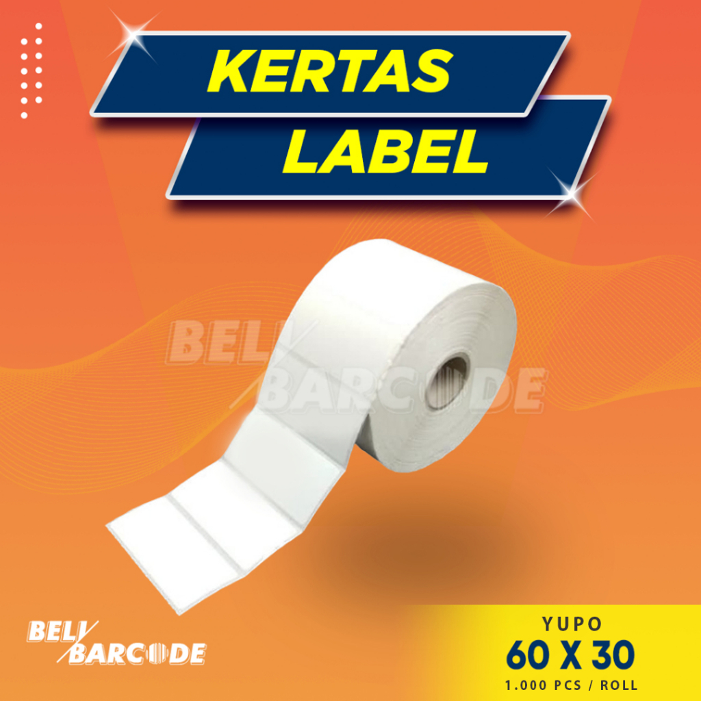 

60 x 30 Label Yupo 60x30 mm 1 Line 60x30mm 1000pcs Kertas Stiker