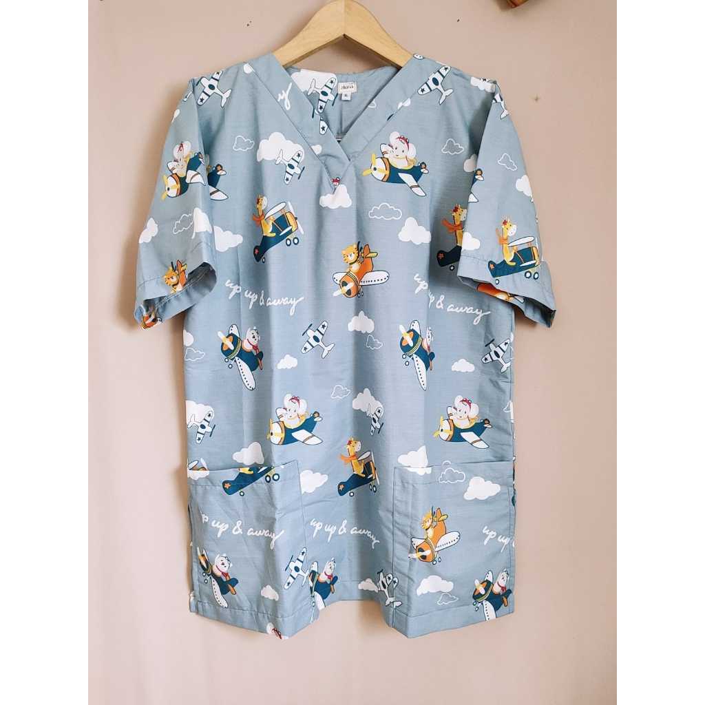 Baju jaga dokter / Baju perawat / Baju KoAs motif karakter