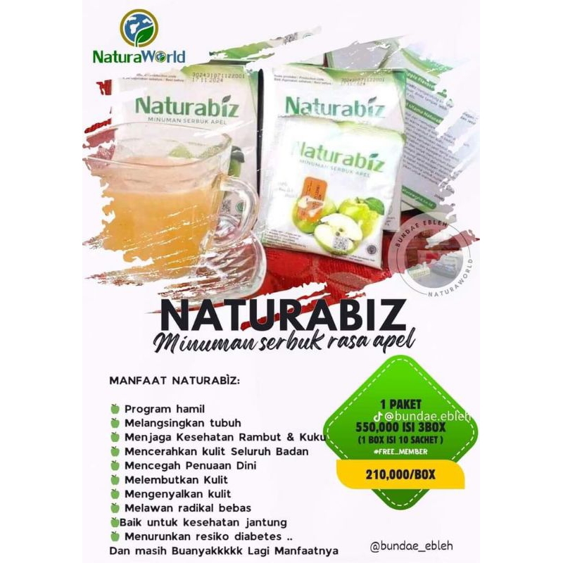

NATURABIZ (minuman serbuk rasa apel)