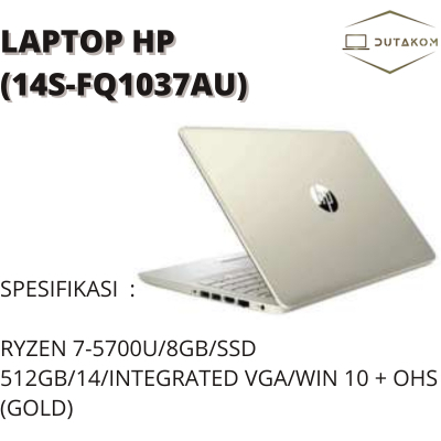 LAPTOP HP14S-FQ1037AU (WARNA GOLD CEMERLANG)
