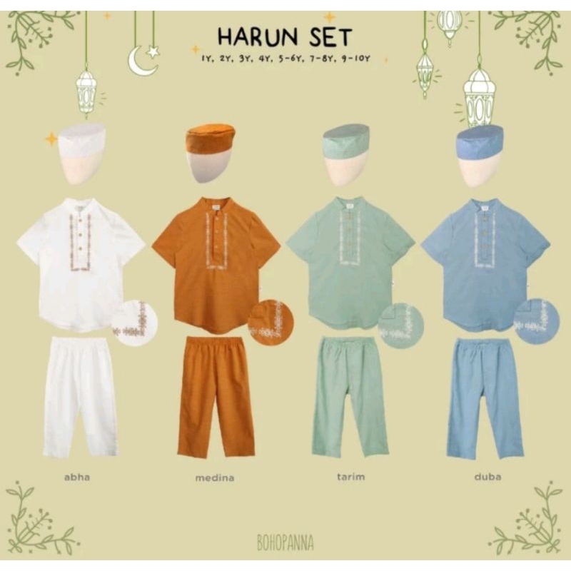 Bohopanna Raya Collection - Harun Set / Baju Raya Anak Cowok