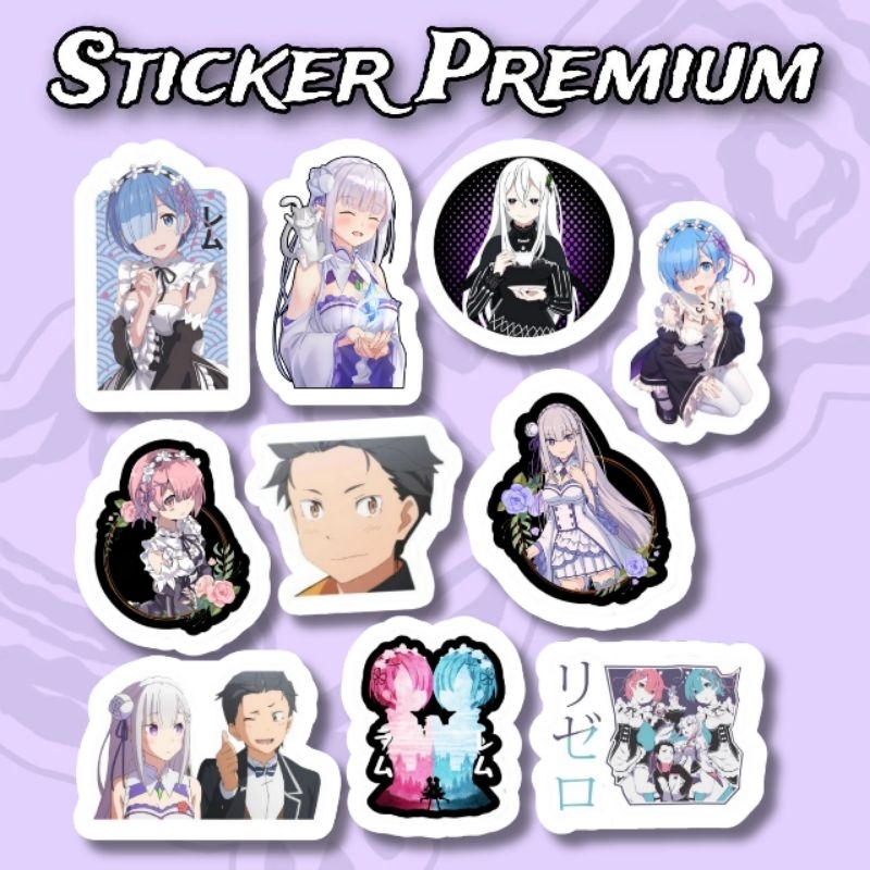 

Sticker Anime Re Zero Pack 10pcs Premium Waterproof
