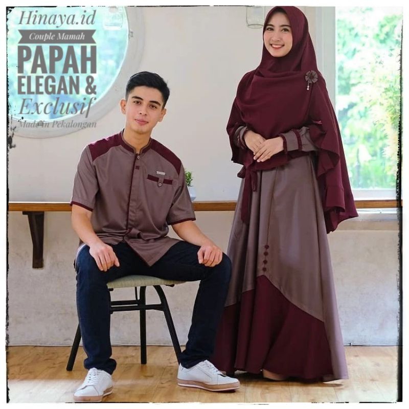 Hinaya [ SUPER SALE ] Samawa Couple Syari Set | Gamis Pasangan Syar'i | Setelan hijab Termurah 