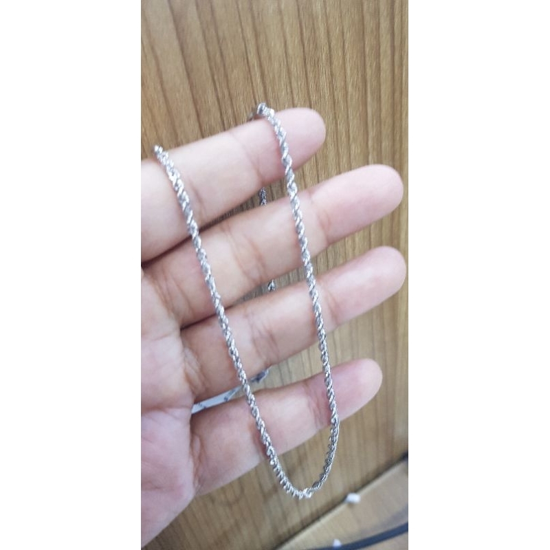 KALUNG EMAS PUTIH ASLI TAMBANG KSG TERLIHAT BESAR TAPI RINGAN