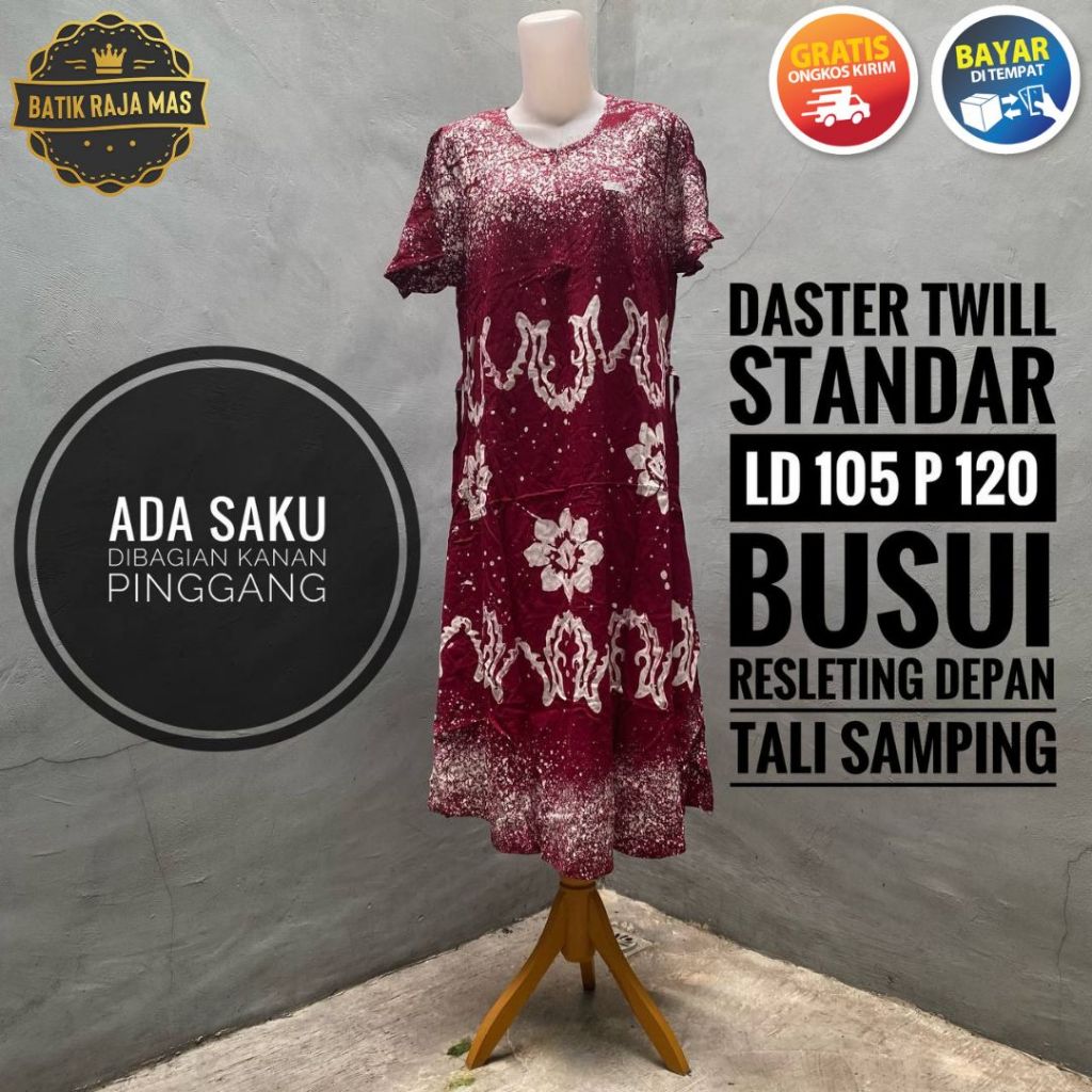 Daster Wanita Dewasa Remaja Kekinian Terbaru Motif Batik Abstrak Busui Friendly Resleting Depan Twil