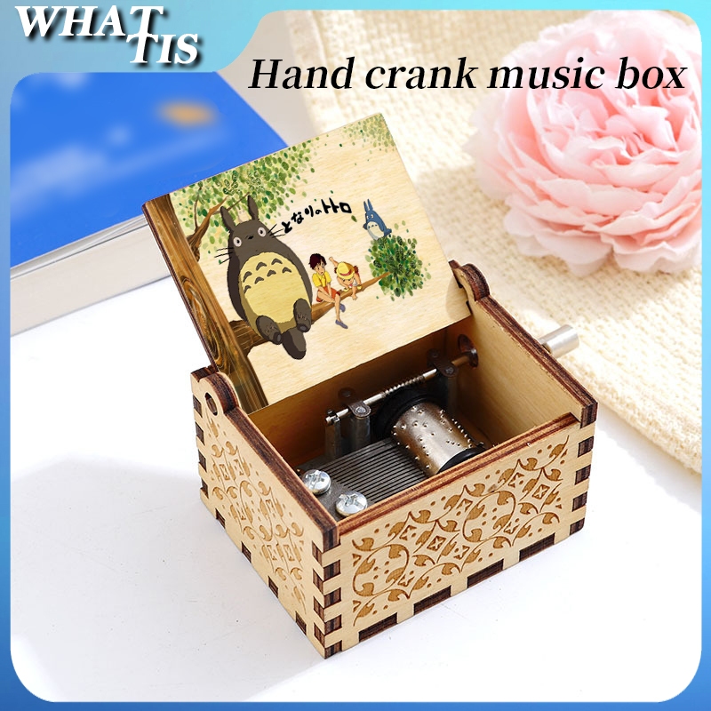 Kotak Musik Kayu Music Box Vintage Manual Mainan Musik Box