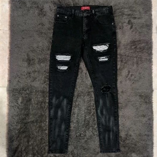 (PRELOVED/SECOND) Rucas S13 Platinum Jeans Leather Biker Denim Ripped Season 13