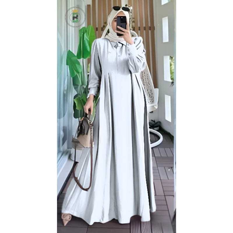 Gamis lebaran 2026 model gamis terbaru Mazaya Maxi kekinian gamis kondangan simple elegan baju lebar