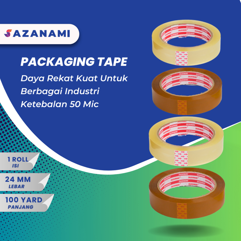 

ISOLASI BENING COKLAT 1" INCH 24MM X 100Y SAZANAMI LAKBAN BENING ISOLASI BENING COKLAT