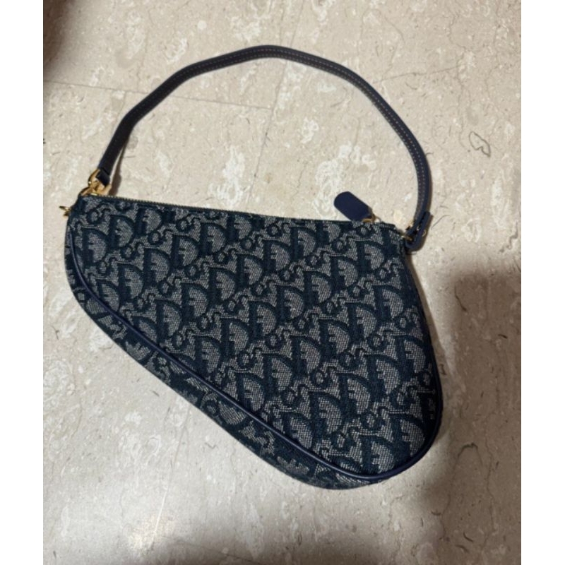 Dior Saddle Vintage Mini Blue Oblique Authentic