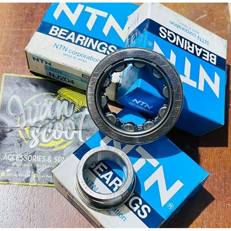Bearing Laher Bambu Krukas Vespa PTS Spesial Smallframe NJ204 NTN Original