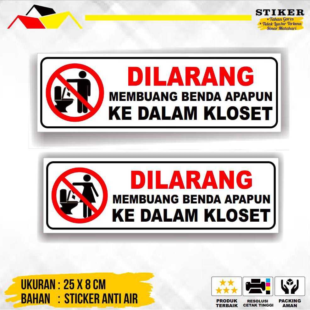 

Stiker jangan membuang sampah pada saluran air