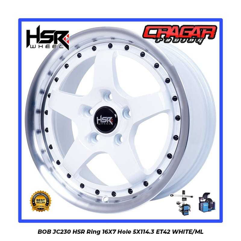 Velg Mobil Ertiga Xl7 Xpander Terios Brv Wrv Dll - Hsr Bob R16 Lubang 5 Putih