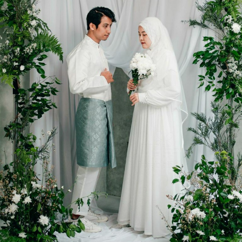 ART A54H Set Baju Gamis Akad Nikah Syari By Hijab Alila Original