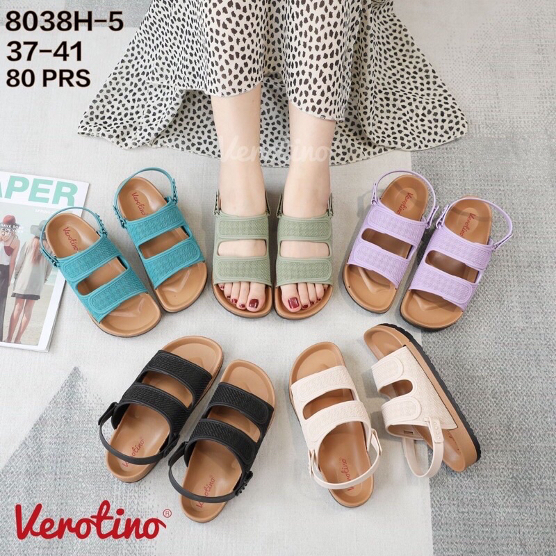 SANDAL VEROTINO 8038H5 SANDAL VEROTINO GALDIATOR SLOP BAN 2 SANDAL GUNUNG JELLY KARET IMPORT WANITA