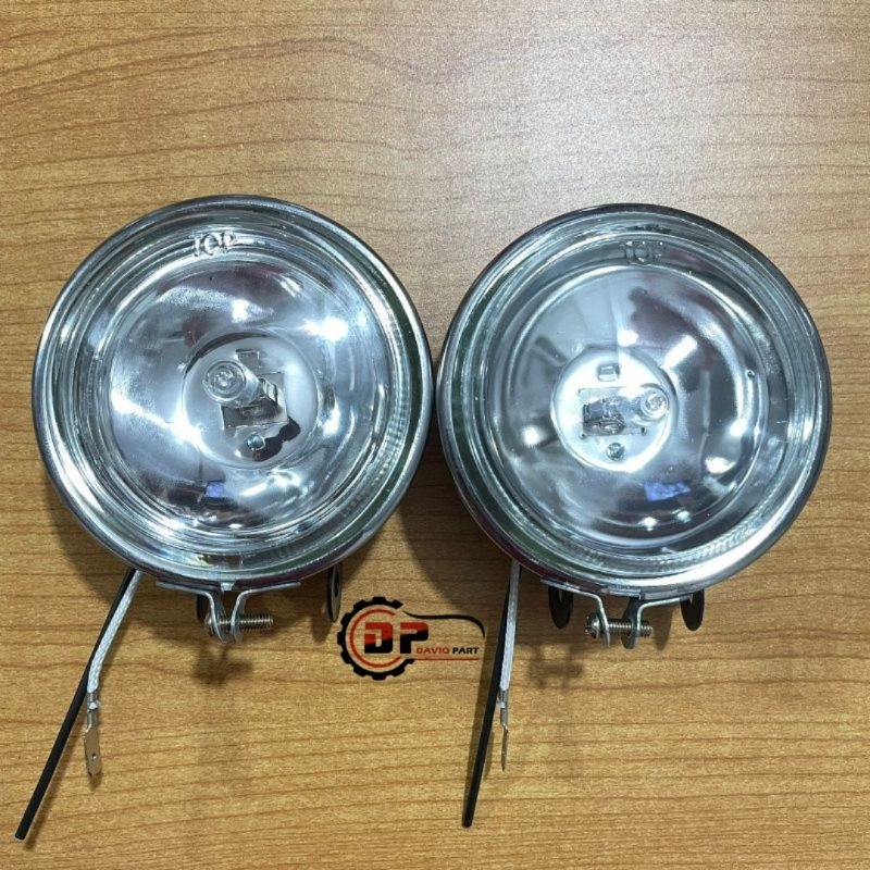 LAMPU SOROT FOGLAMP HOLOGEN BULAT MOTOR MOBIL