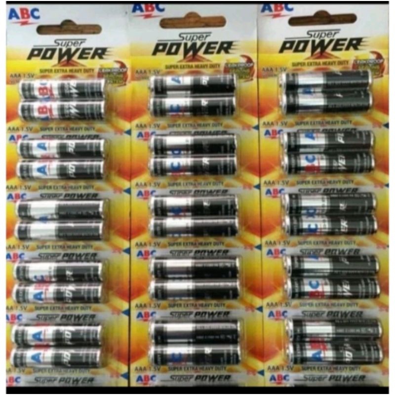 Batu batrai ABC aaa super power/ batre kecil/batre remot  per 1 buah