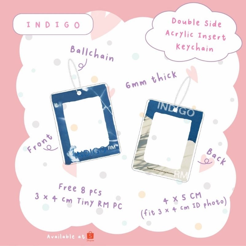 [Jinnie's_Earth] INDIGO RM | NAMJOON | ACRYLIC ID PHOTO HOLDER | INSERT KEYCHAIN BTS | GANTUNGAN KUN