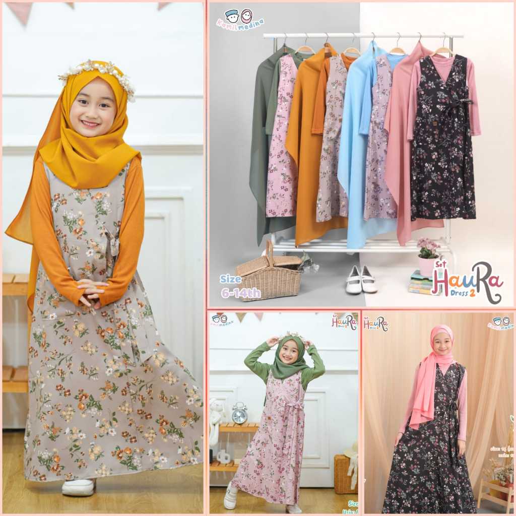 Dress Overall Haura 2 Series By Kamil Medina Size 6-14 Tahun