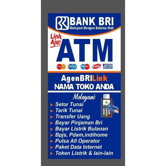 Stiker decal Brilink atau Stiker Mini ATM BRi
