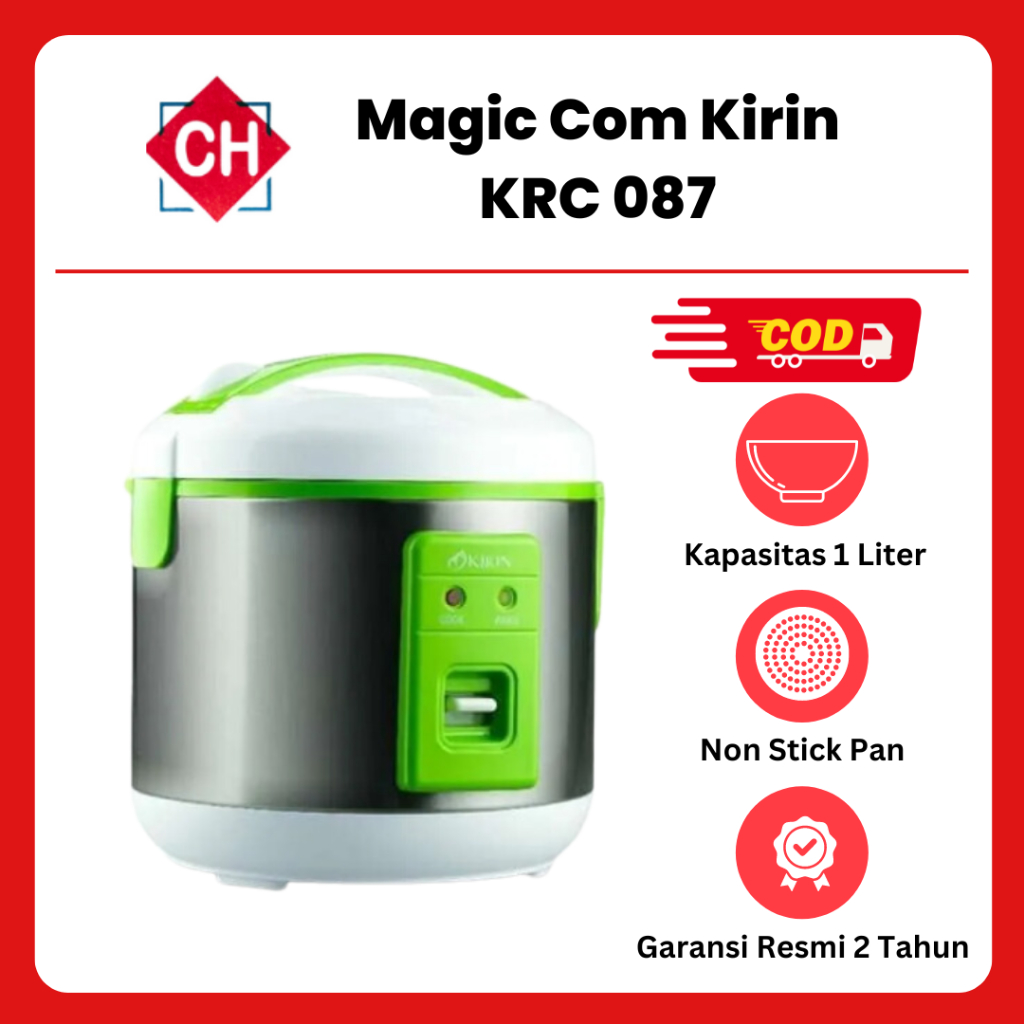 Kirin Magic Com KRC 087 Mini 1L Anti Lengket 3 in 1 | Rice Cooker Penanak Nasi