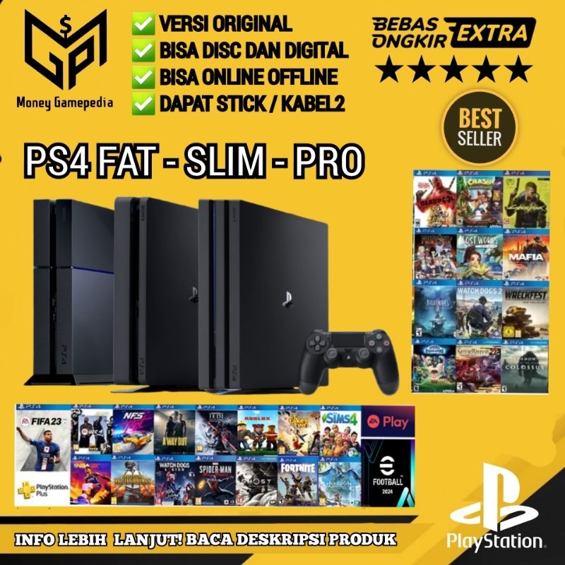 Ps4 playstation 4 fat slim pro original 500GB/1 TB online offline