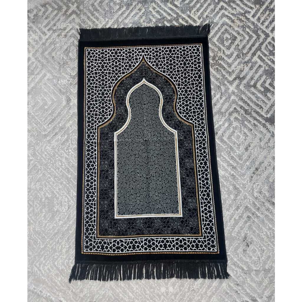 SAJADAH AYDIN MENSUCAT BLACK AND WHITE ULTRA MADE IN TURKI 70X110 CM
