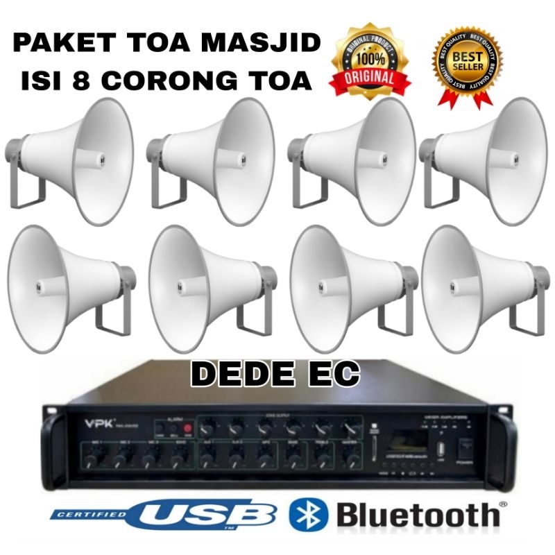 PAKET SPEAKER TOA MASJID ISI 8 CORONG TOA ORIGINAL+AMPLIFIER ZONA