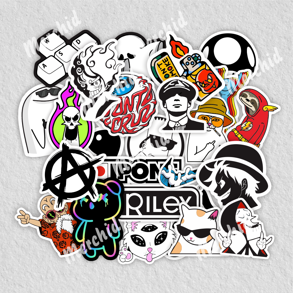 

Stiker sticker Pack tumblr aesthetic 25 pcs BLACK AND COLOR