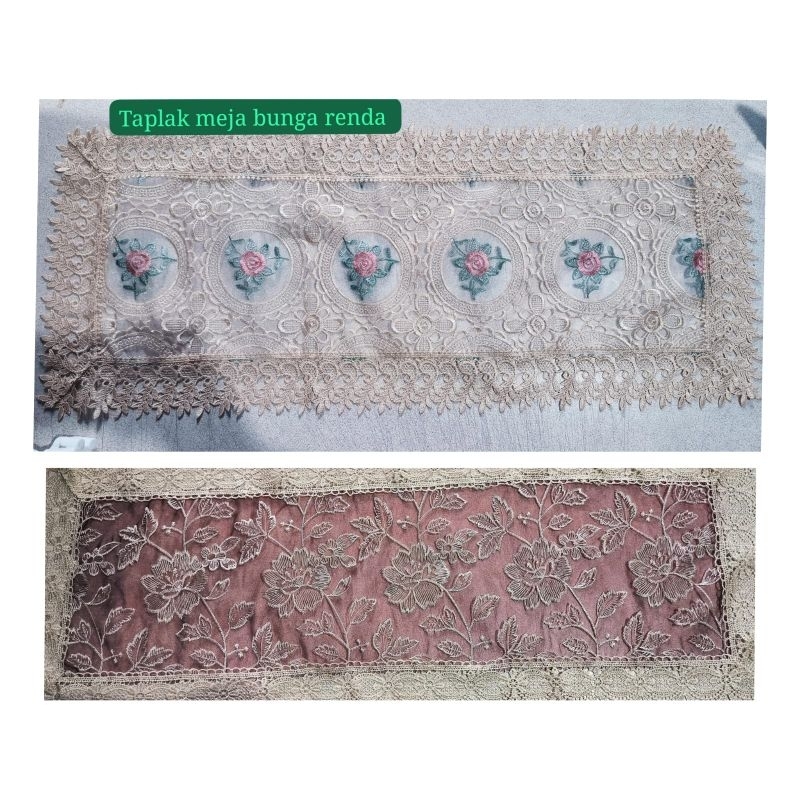 Taplak meja bunga renda / taplak meja ruang tamu