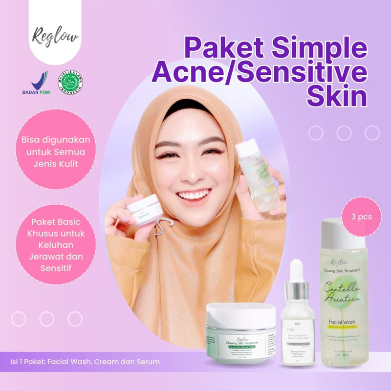 Reglow paket acne skincare berjerawat kusam aman bpom
