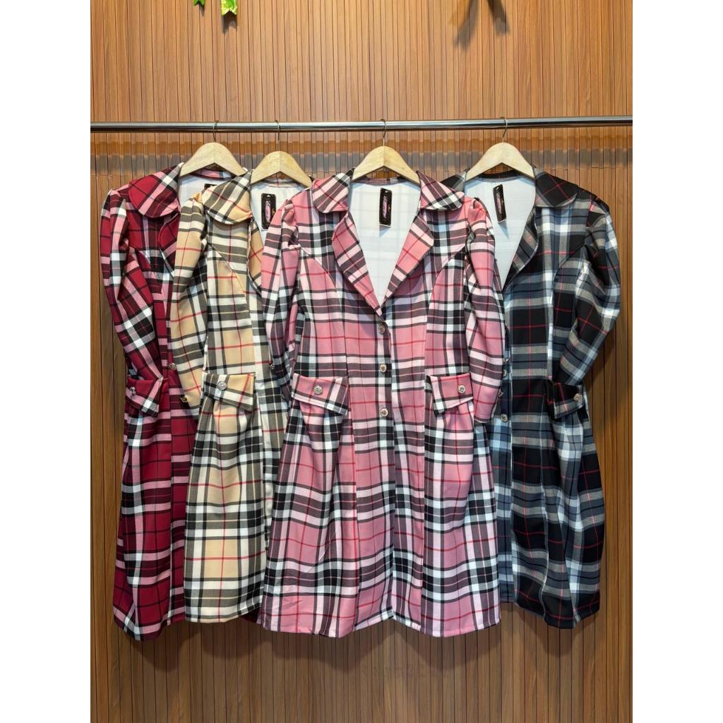 #5605,Long Coat Rihana Kotak bahan scuba premium  Wanita Blazer Panjang Tebal Casual Hitam Jaket Ker