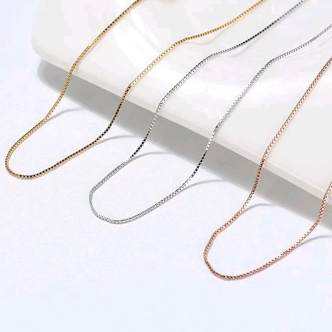 Kalung lapis emas Rantai Kalung Bahan Rhodium Lapis Emas Gold plated necklace