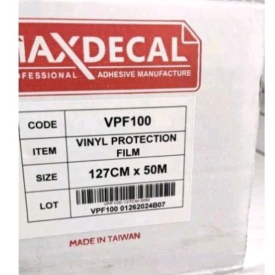 VPF100 Vinyl protection film size 125cm transparan maxdecal