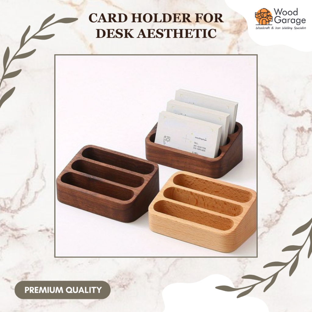 

Bussines card holder for desk susun 3 full kayu solid aesthetic