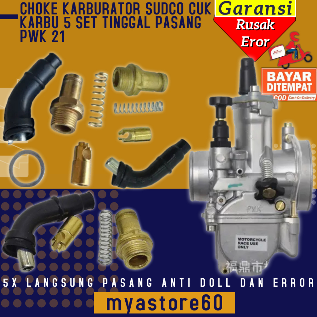 Cuk Choke Karburator Karbu PWK Sudco Tipe Ukuran Pwk21 Pwk 21 Choke Karbu 5 Set Siap Pasang Anti Err