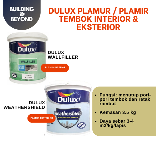 DULUX WEATHERSHIELD PUTTY EXTERIOR INTERIOR WALLFILLER 3,5 KG / PLAMIR TEMBOK EKSTERIOR INTERIOR