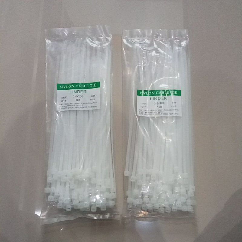 Kabel Ties / Cable Ties / Kabel Nylon 3,6×200mm Putih