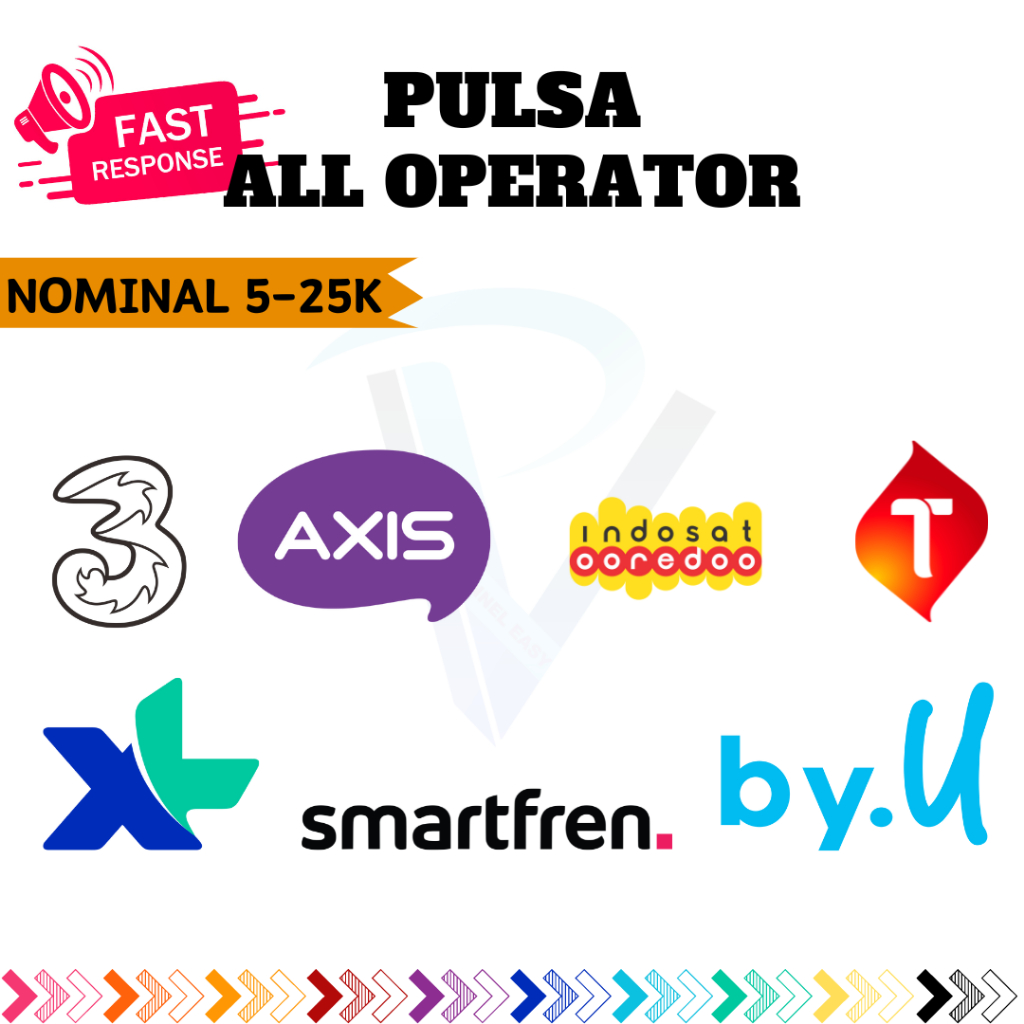 Pulsa ALL OPERATOR 5rb, 10rb, 15rb, 20rb, 25rb Telkomsel/Simpati, Indosat/IM3, XL, Axis, Tri/Three, 
