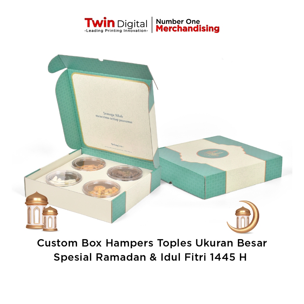 Twindigital Custom Box Kardus Hampers Lebaran / Box Toples Isi 4 / Dus Toples 500gr / Kotak Kue Besa