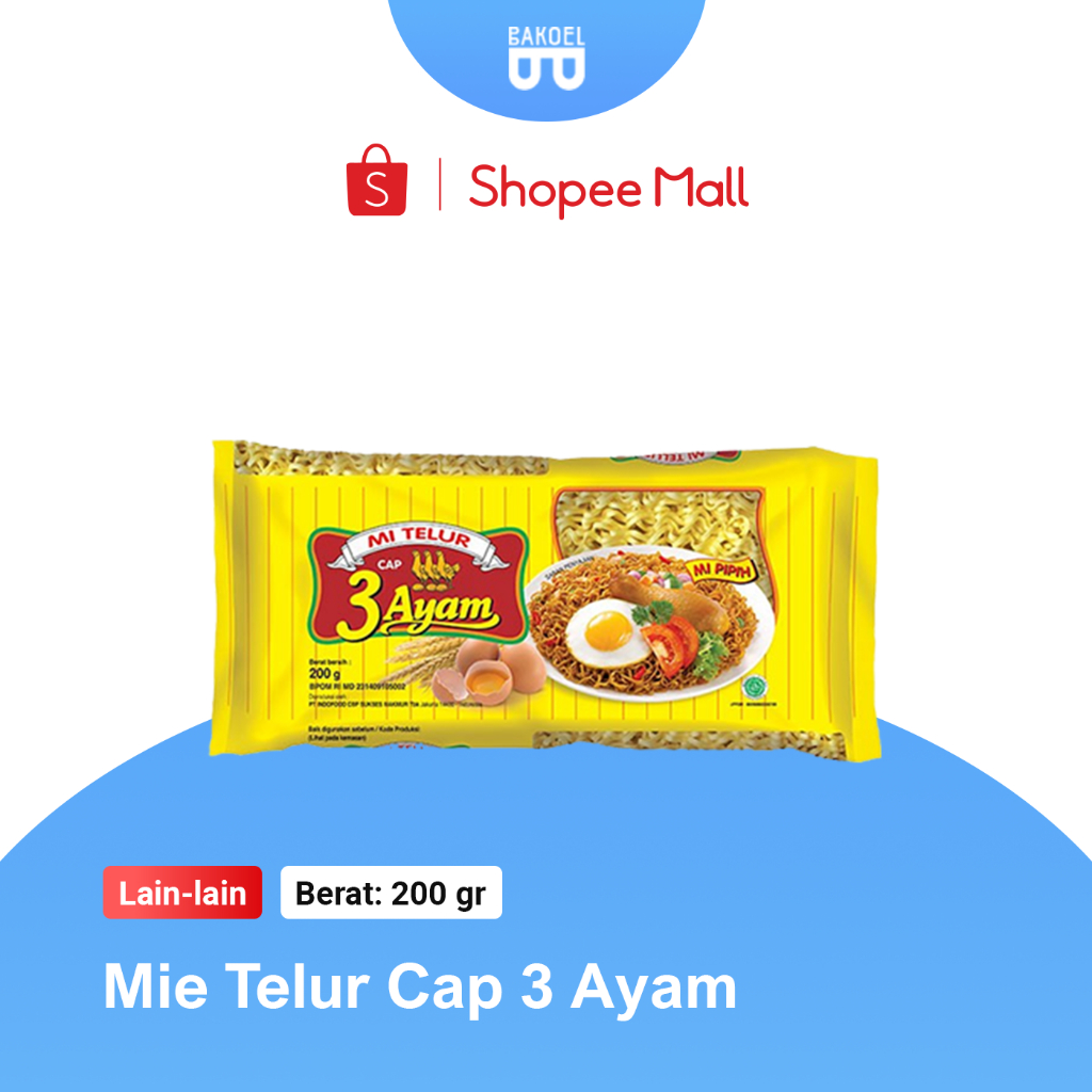 

Mi Telur Cap 3 Ayam / Mie - Bakoel Sayur Online