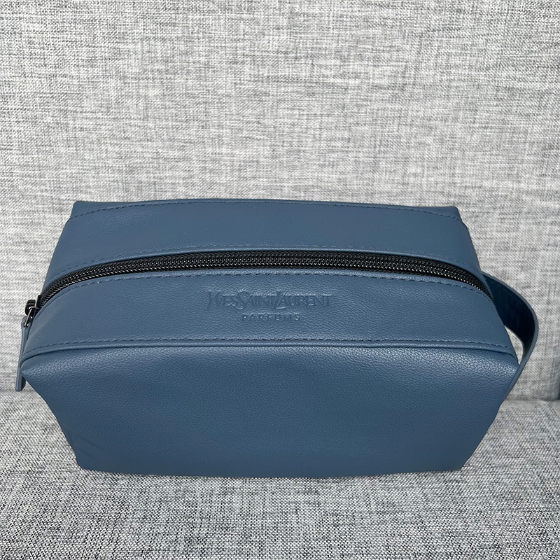 Make Up Pouch YSL eather Beuaty Branded Pouch Kosmetik / Biru Tua 19cm*9cm*10cm / Pouch make up / Ta