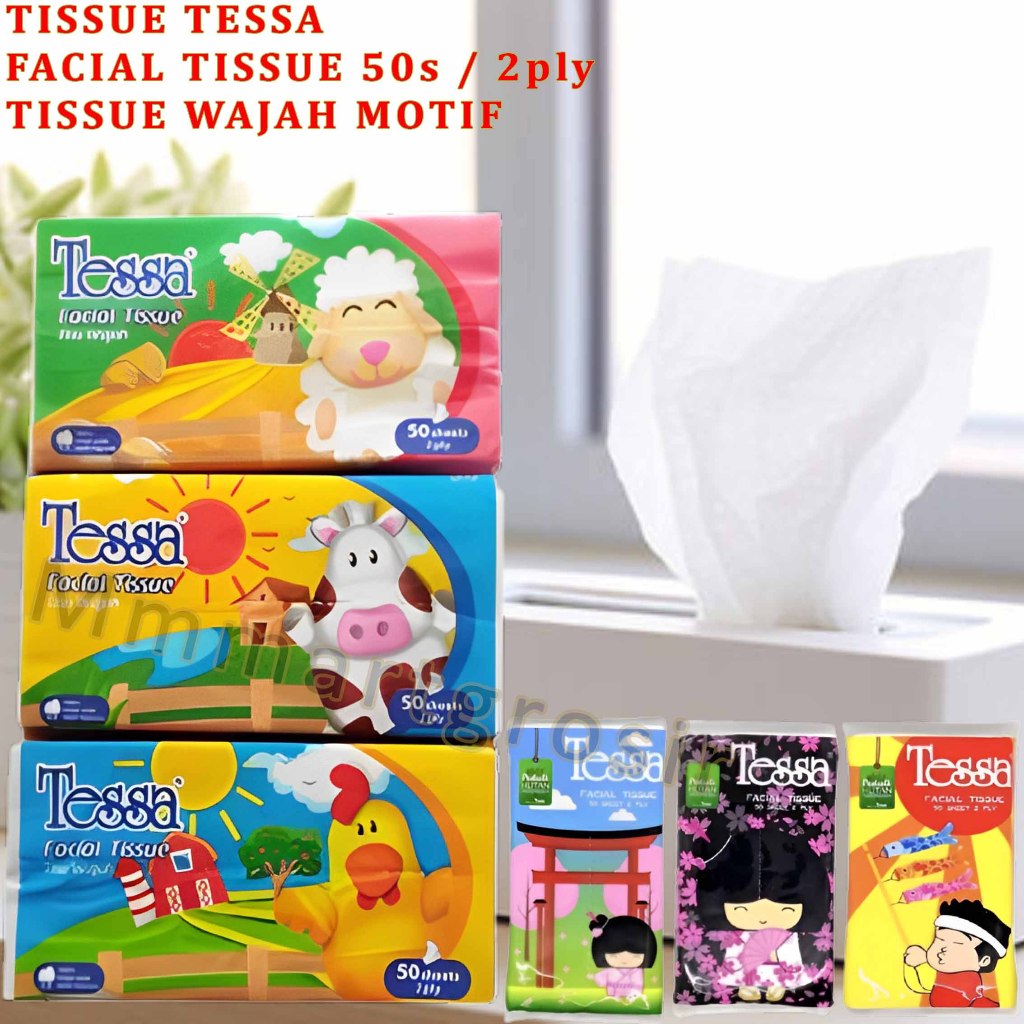 Tissue Tessa / Facial Tissue Motif / Tissue Serbaguna / 50sheet 2ply