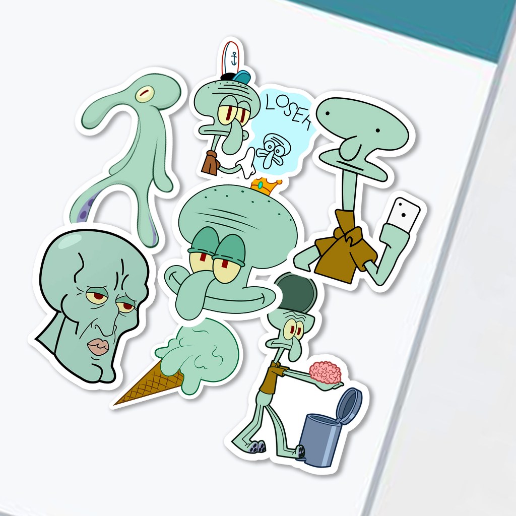 

Sticker Awkward Squidward Aesthetic Stiker Waterproof (7pcs)