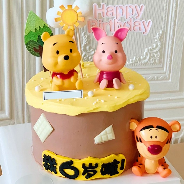 Topper Pooh Topper Piglet Topper Tiger Figure Pooh Bahan Kue 10cm Kue Birthday Figure Dekorasi Kue N