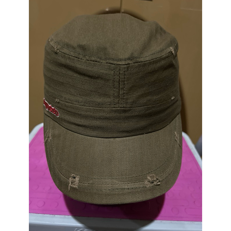 Topi sekon model komando Ripped Von Dutch warna ijo army ukuran S-M(Lk56-57cm)
