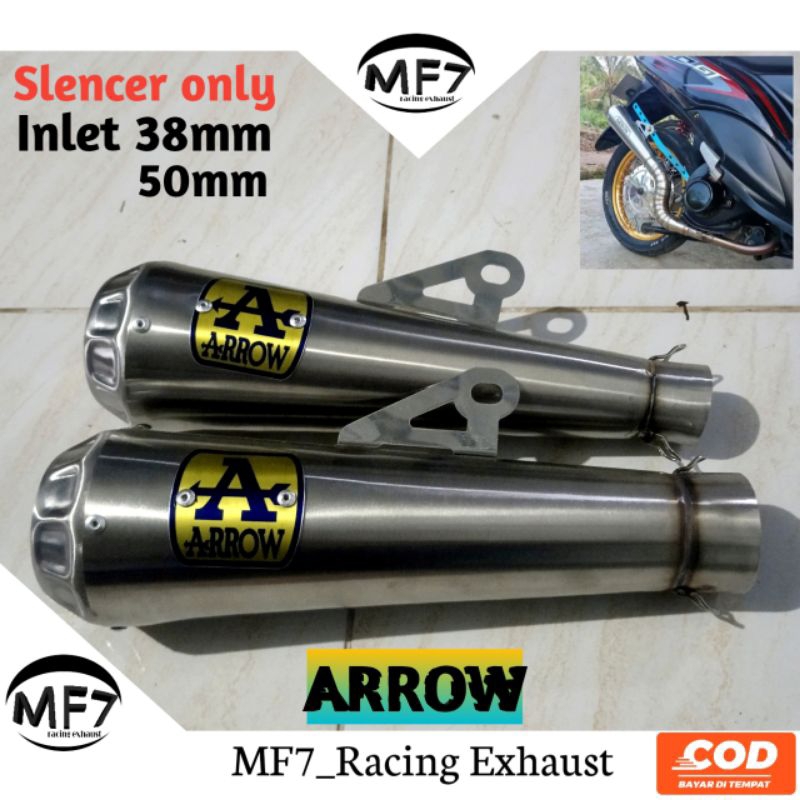Slincer Arrow/ Knalpot Arrow / Silencer Saja R15 Satria Fu Vixen Aerox CB NMax Mio Beat Vario Dll