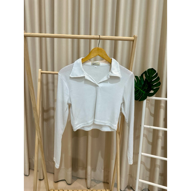 CROP TOP LENGAN PANJANG KERAH | ATASAN CROP