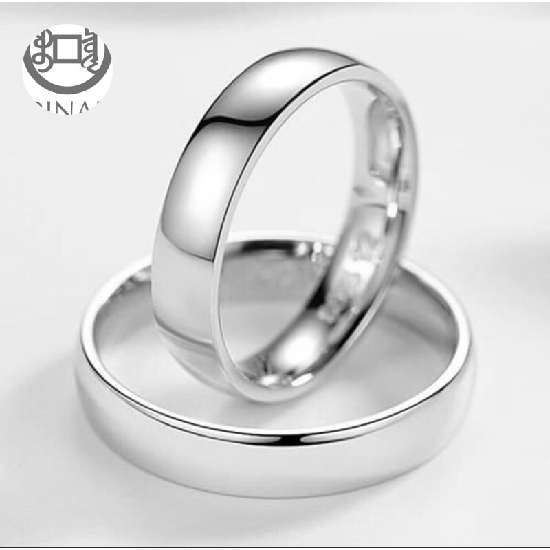 DinarSilver-CINCIN NIKAH TUNANGAN POLOS COUPLE SINGLE S925 UKIR NAMA