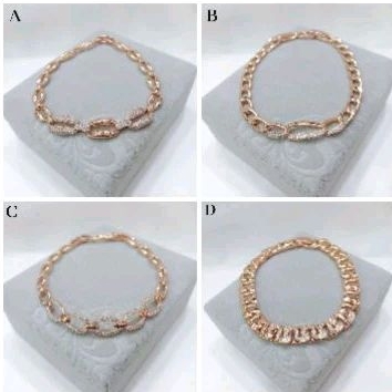 grosirmurah93 - gelang rantai cantik anti karat, anti luntur bahan titanium  asli lapis emas 18k